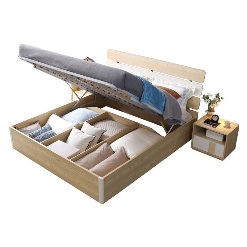 林氏木业储物双人床主卧板式床现代简约全屋卧室家具组合套装CP4A