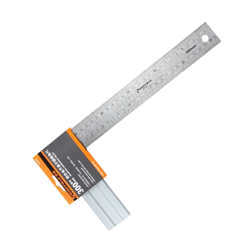 钢盾(SHEFFIELD) 铝合金尺座不锈钢角尺300mm S079008