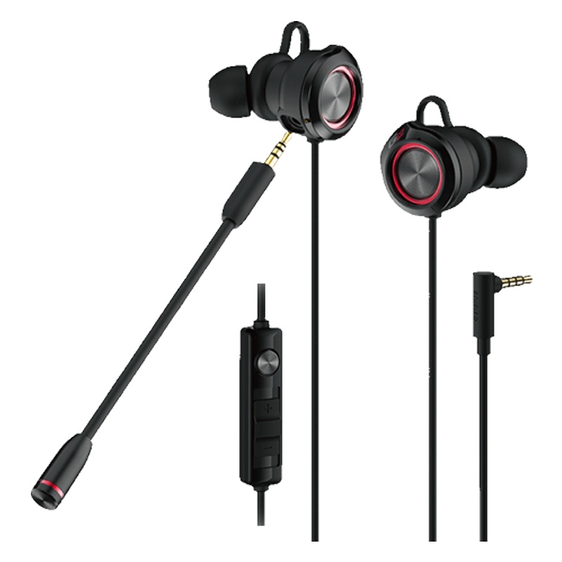 Edifier/漫步者 GM450 手机电竞游戏耳机听声辨位双动圈带麦克风 黑红色