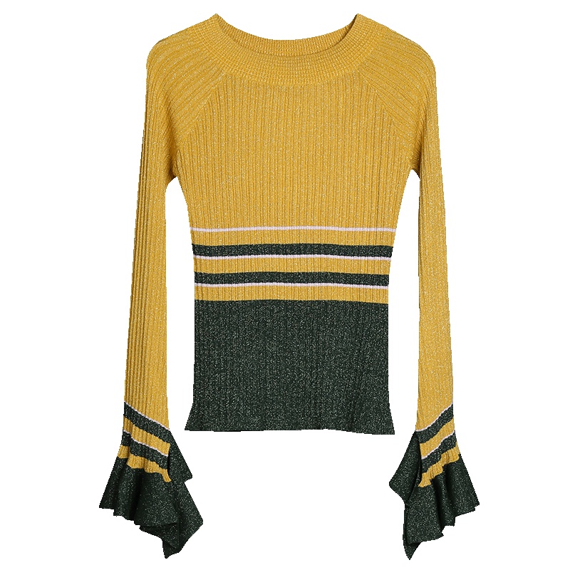 马克华菲女装2018秋季修身条纹针织衫