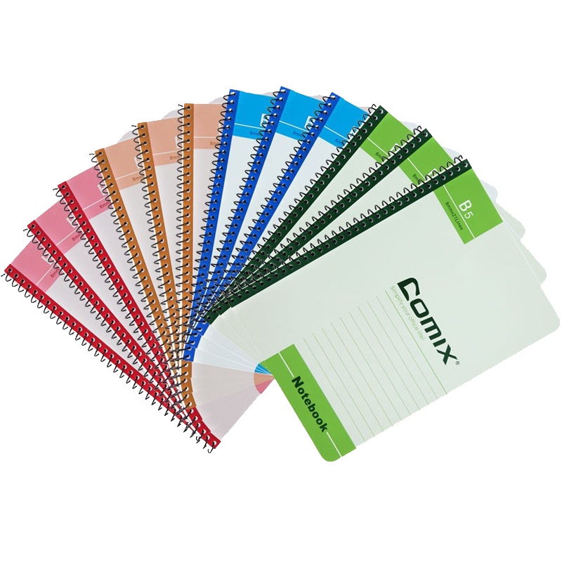 齐心(comix)C4516线圈本6本装 50页B5彩色螺旋装订 笔记本 软抄本 会议本 日记本 办公用品笔记本/记事本