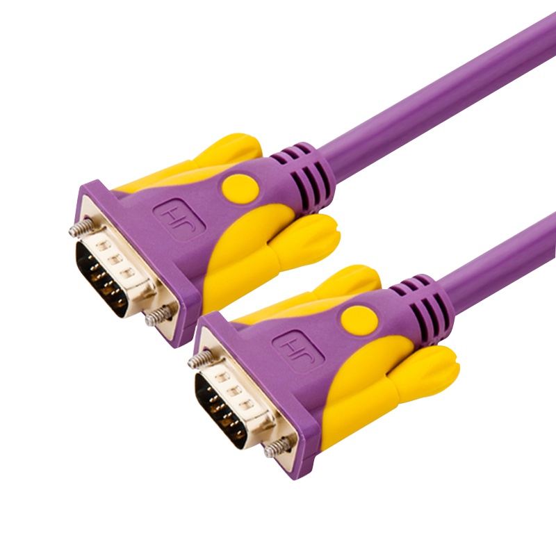 晶华 工程级VGA3+9高清线 台式主机笔记本电脑连接显示器电视投影仪视频连接线 公对公视频线3米紫色 V101H