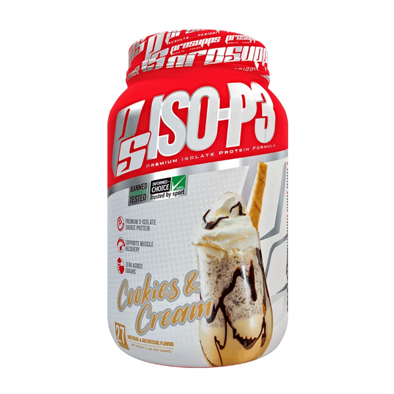 海德力PROSUPPS 3重分离乳清蛋白粉2磅瘦人增重健肌粉 奶油曲奇味