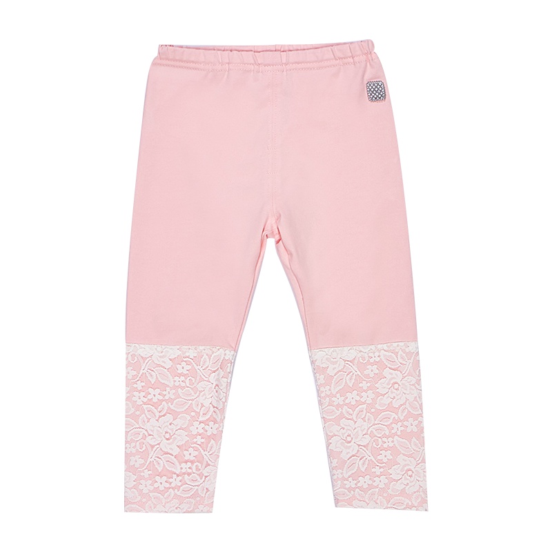 婴姿坊童装裤女童长裤中小童裤子蕾丝裤春季春秋公主洋气