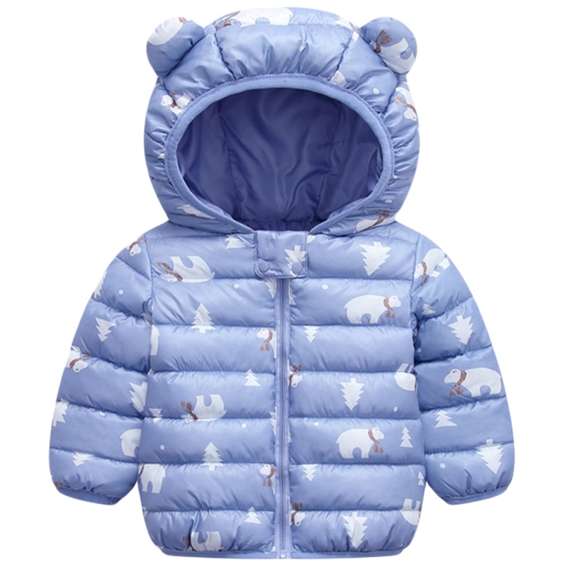 冬季儿童羽绒棉服轻薄款中小童装羽绒棉衣宝宝耳朵可爱棉袄外套元氣小猴STRONG MONKEY