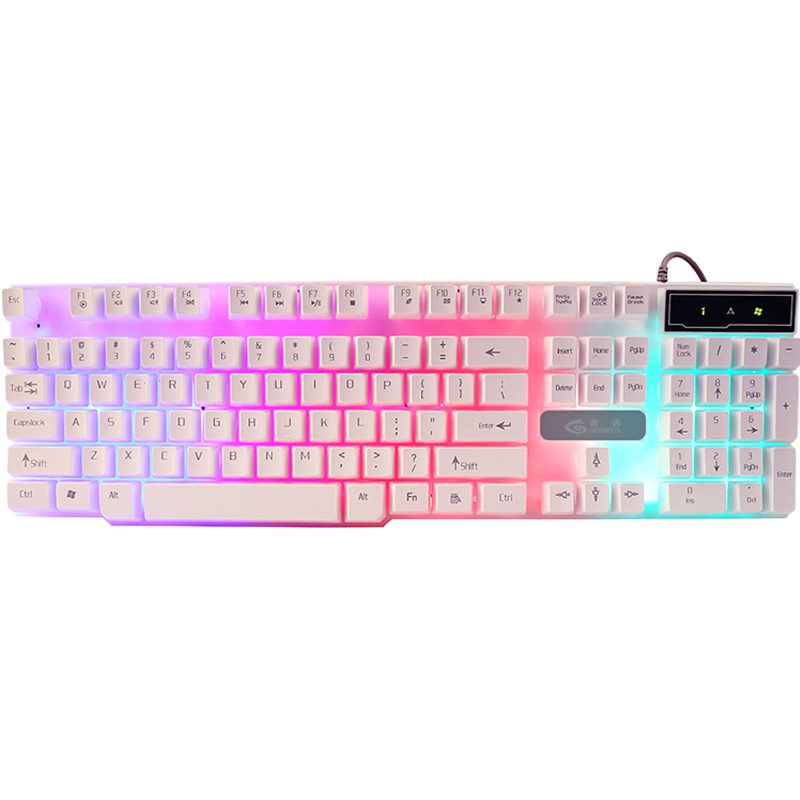 吉选(Gesobyte) KB860有线键盘 usb低噪音台式机笔记本电脑家用绝地求生吃鸡游戏商务办公键盘 白色