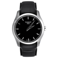 [低至5折]天梭(TISSOT)瑞士手表 库图系列隐形数字日期显示皮带黑盘男士石英表T035.446.16.051.00