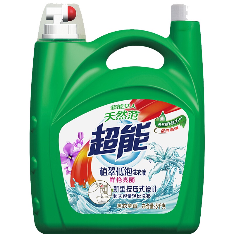 超能 5kg 植翠低泡洗衣液