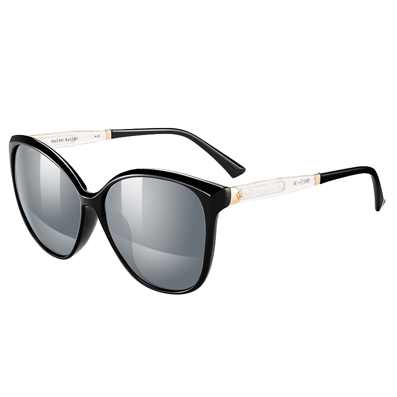 海伦凯勒 新款优雅大框墨镜圆脸潮偏光驾驶镜时尚近视太阳镜女H8732