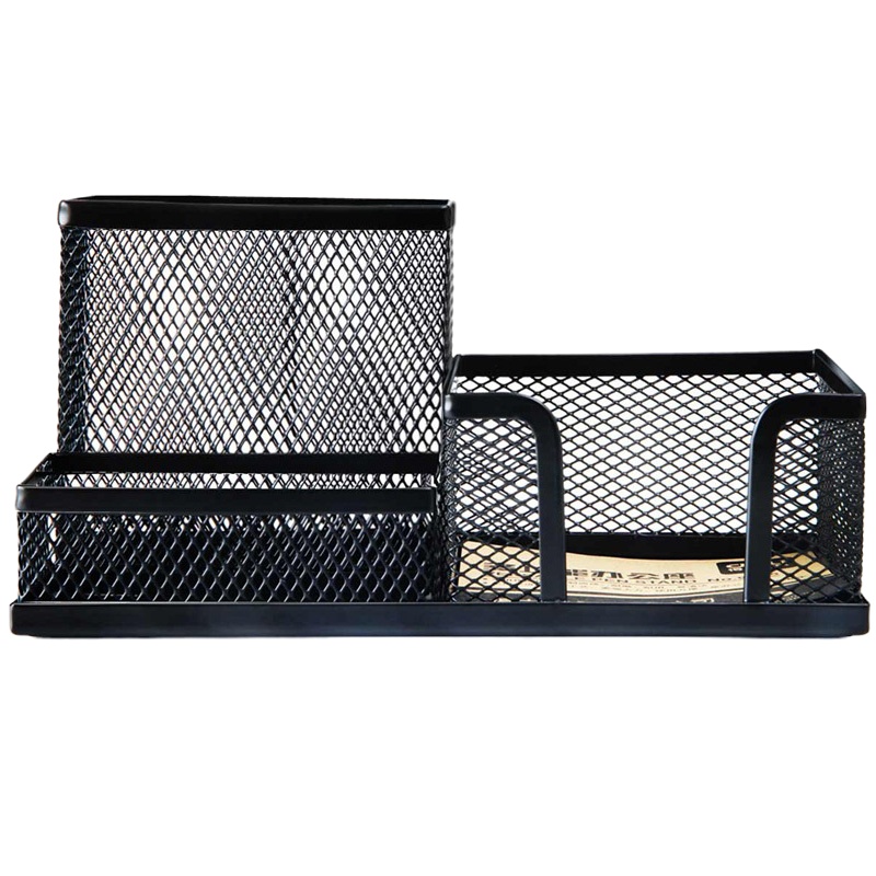 得力(deli)9175金属网纹多功能办公笔筒（BY）