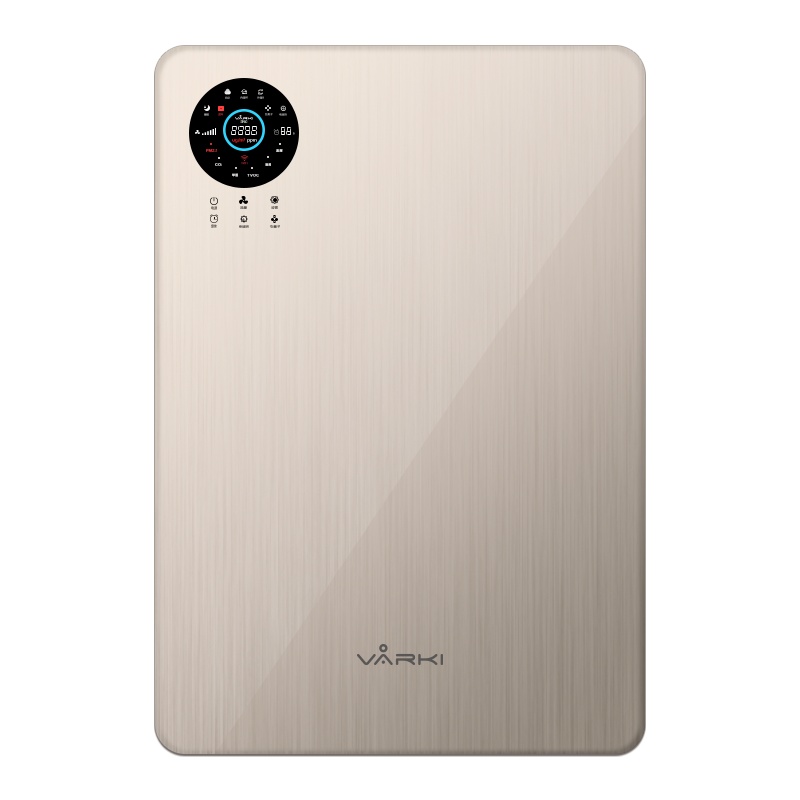 净松(VARKI)新风系统壁挂家用新风机 UV紫外线杀菌空气净化器除甲醛新风换气机全热交换VF-G150NB香槟色