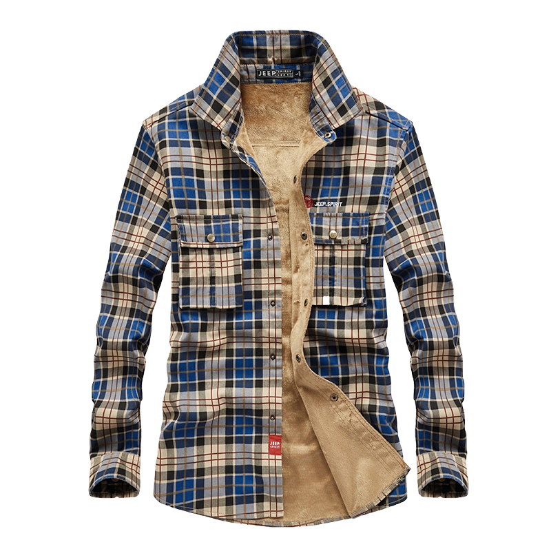 JEEP SPIRIT吉普衬衫男2021秋季新款男士衬衣宽松上衣休闲工装外套