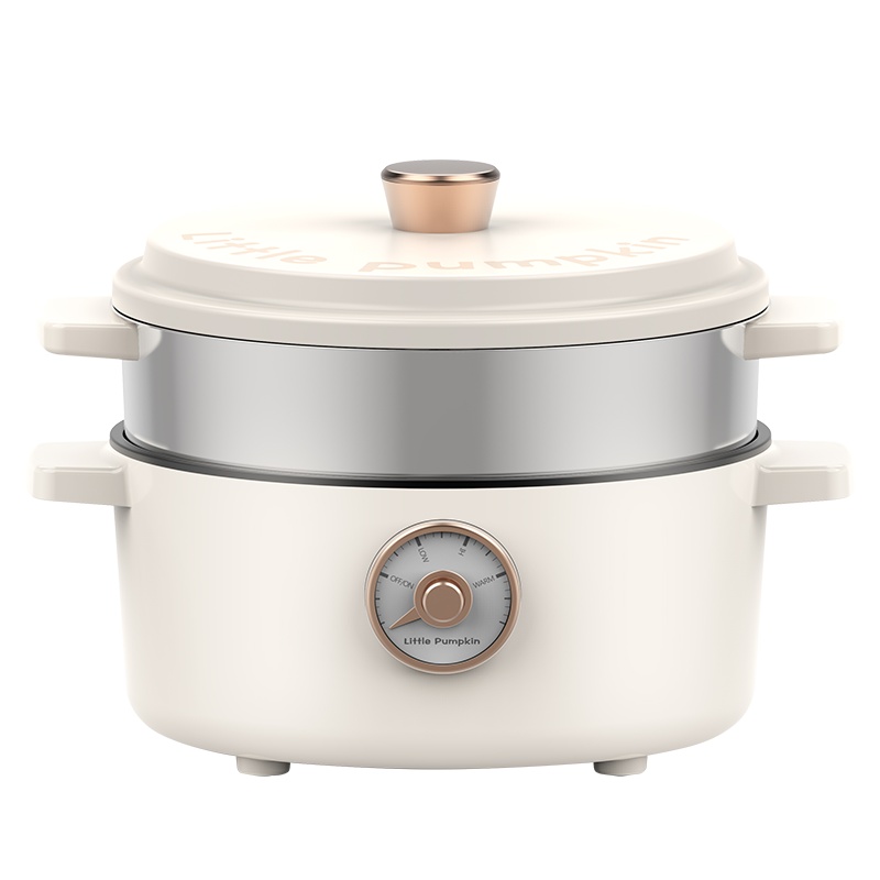 小南瓜电火锅家用多功能宿舍学生小电锅蒸煮一体锅电炒锅电煮锅