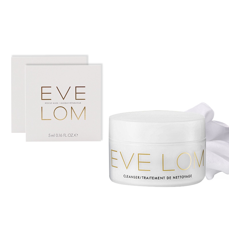 EVE LOM经典洁颜霜100ml清洁卸妆膏+亮彩洁净面膜5ml*2