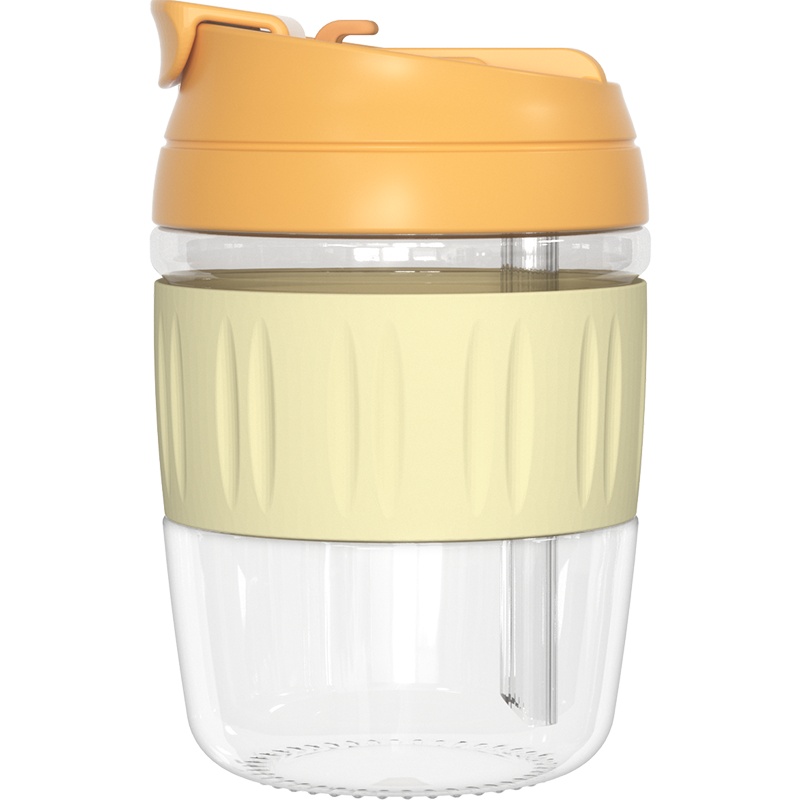 JEKO&JEKO 玻璃水杯子咖啡杯茶杯泡茶带盖随行便携办公室男女双饮吸管奶茶夏