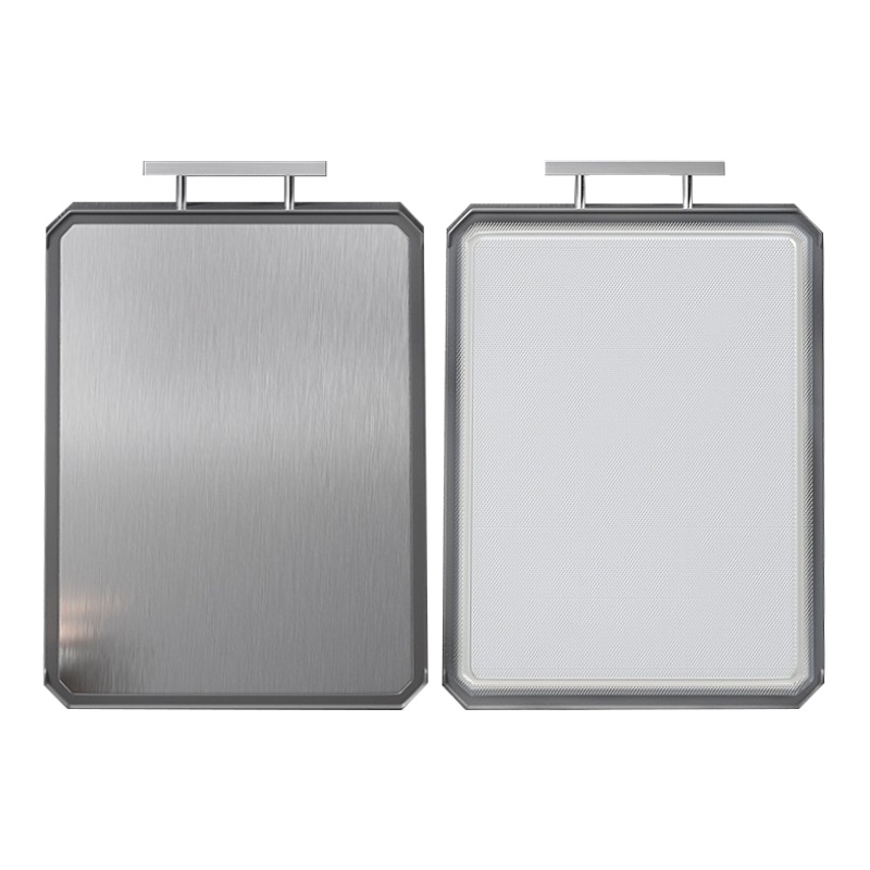 康巴赫(KBH)抗菌不锈钢双面菜板 辅食切菜板小麦案板硅胶包边案板砧板防霉防滑水果菜板 大号KCB37SK