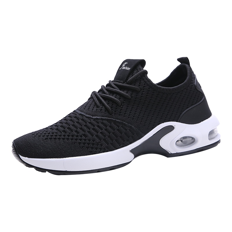 艾斯臣acesc 秋季新款气垫底简约男士休闲鞋男网鞋秋季运动鞋透气男鞋