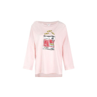 拉夏贝尔Candie’s短袖女夏季女装新款百搭显瘦印花九分袖休闲T恤30072515