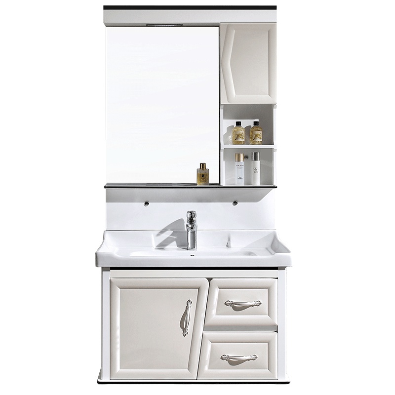 四季沐歌PVC镜前灯浴室柜组合洗手台柜组合卫浴柜洗脸盆柜组合套装