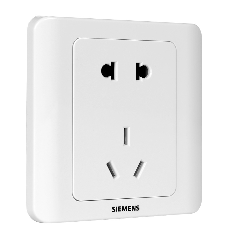 西门子(SIEMENS)开关插座 远景系列 10A五孔插座面板 (雅白色)5UB01061CC1
