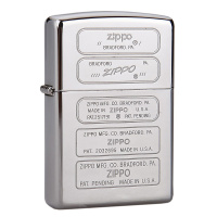 美国ZIPPO打火机 芝宝 经典铬镜面 五代底部标志 28381