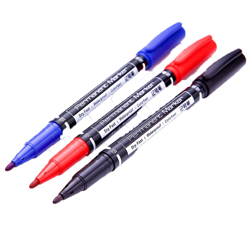 得力(deli)6821-6826 记号笔/小双头记号笔 (黑/红/蓝)