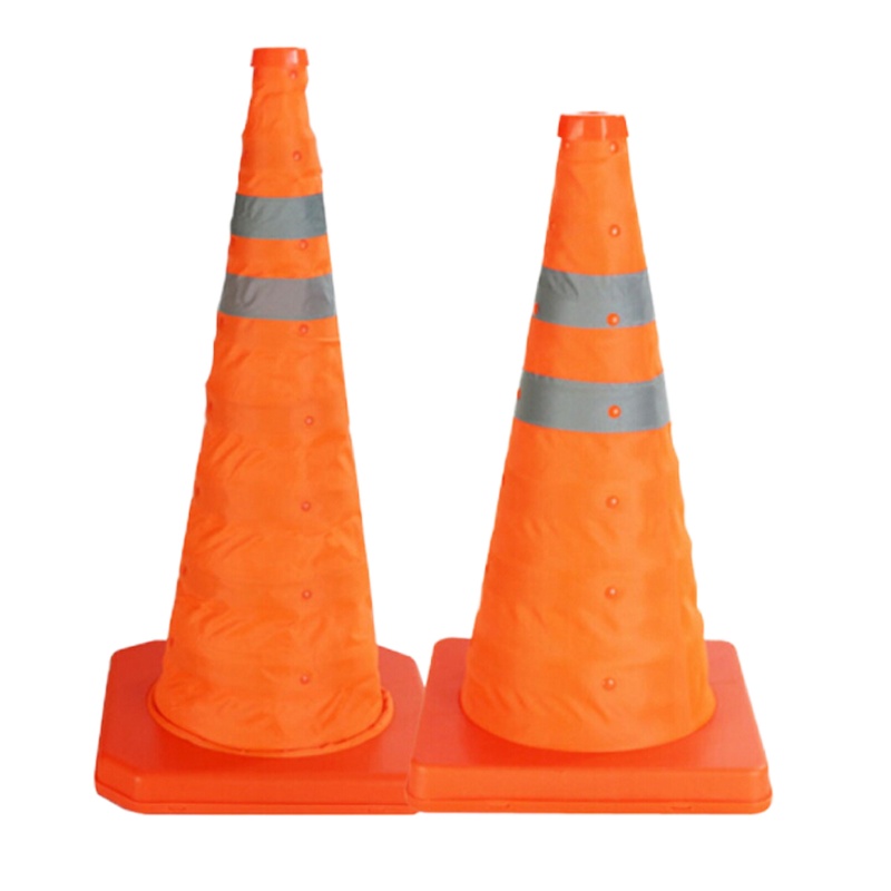 钢盾折叠可伸缩路锥(高度70cm)