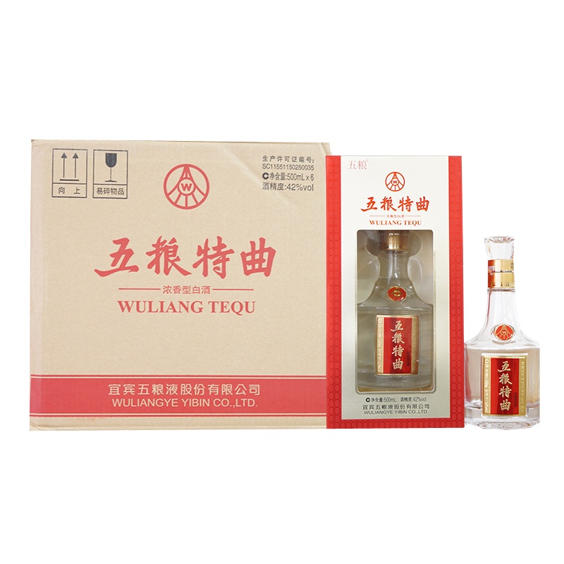 五粮液股份出品 五粮特曲 42度 浓香型白酒 500ml 6瓶装