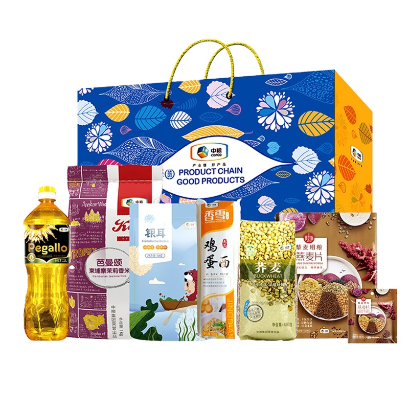 中粮民生组合158型(茉莉香米 葵花籽油 荞麦米 鸡蛋面 银耳 燕麦片)