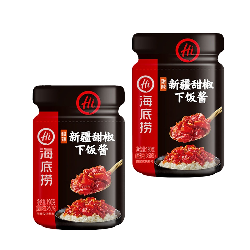 海底捞 好好吃饭新疆甜椒佐餐酱190g*2 两瓶装 新疆甜椒 异域风味 佐餐小菜下饭拌面泡面好搭档