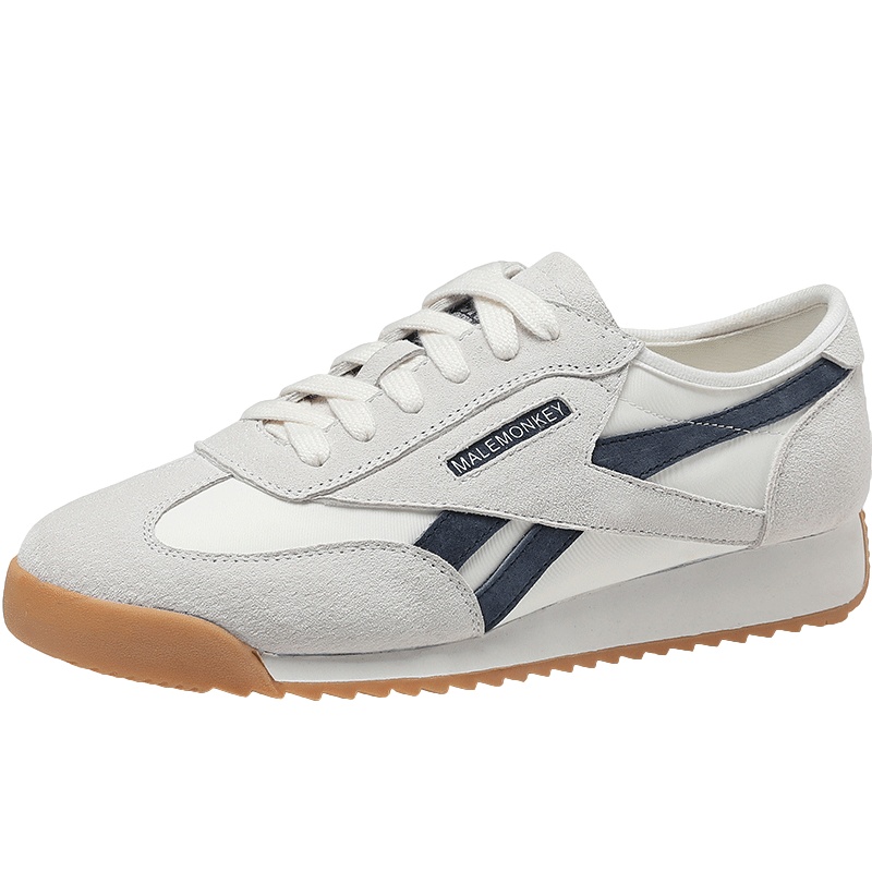 公猴运动休闲鞋女2021新款春季ins潮百搭真皮韩版平底复古阿甘鞋