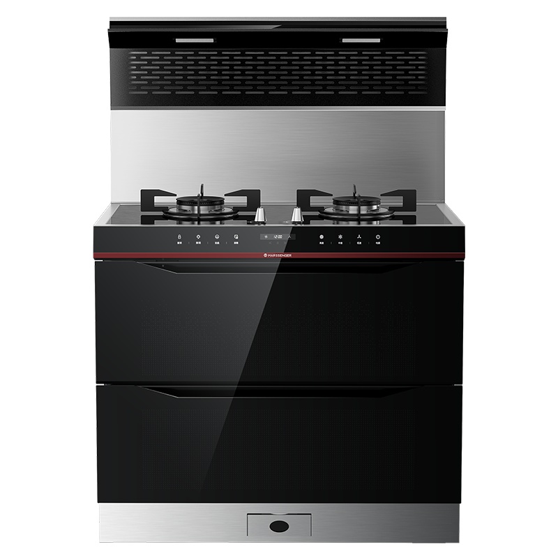 火星人(marssenger)X5BX02(钢化玻璃台面) 集成灶消毒柜 曲面拢烟抽油烟机燃气灶 烟灶消毒套餐一体灶