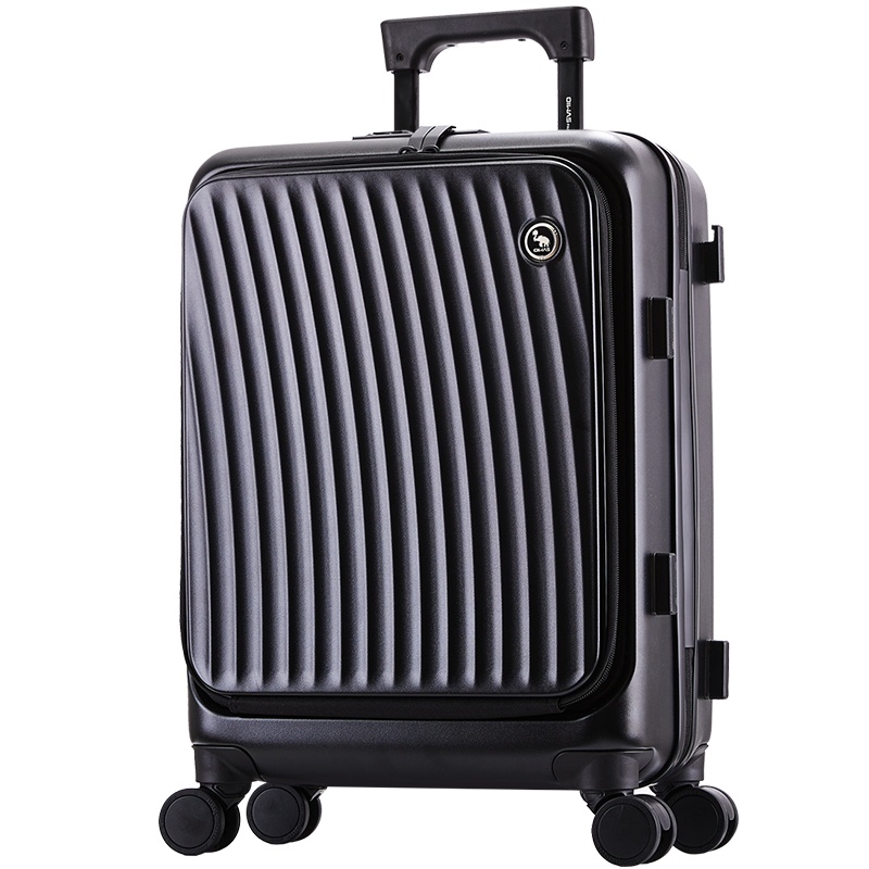 爱华仕前置开盖行李箱女小型20寸商务拉杆箱男登机轻便旅行箱充电6641