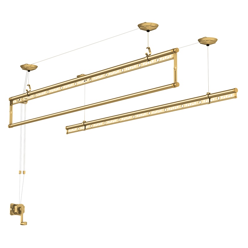 金贵夫人晾衣架升降手摇双杆阳台晾衣杆室内凉衣架家用自动晒衣架