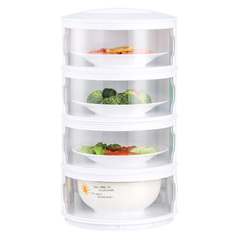 拜杰保温菜罩多层家用餐桌盖食物罩冬季菜罩子菜盖剩菜罩防尘罩饭菜保温罩可叠加滑门式 4层