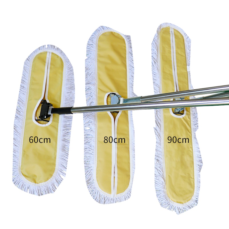 冰禹 BY-6361 黄白色平板拖把 尘推排拖 棉线拖布大号平拖 大码宽长地拖 60cm带杆