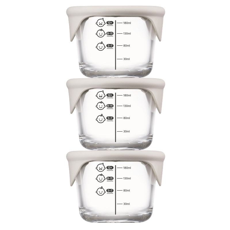 乐扣乐扣(LOCK&LOCK) 微波炉饭盒玻璃保鲜盒套装 三叶草便当包 LLG508S3 230ML