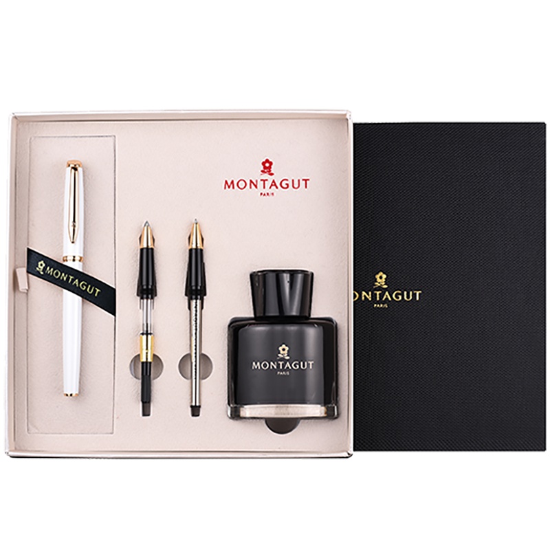 梦特娇M2007三合一黑丽雅金夹钢笔美工笔宝珠笔墨水套装