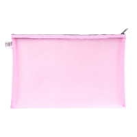 正彩1412小号透明简约考试尼龙笔袋文件袋网纱收纳化妆包科目袋 10个装