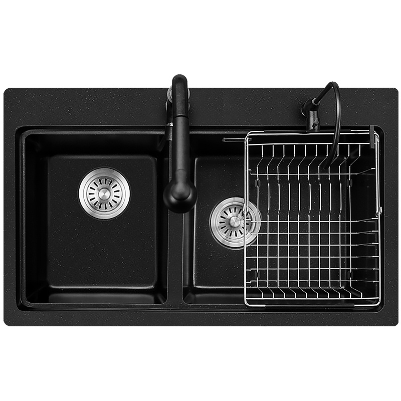 科恩纳(Coenna)石英石水槽双槽 花岗岩水槽厨房洗菜盆洗碗池台下盆套装