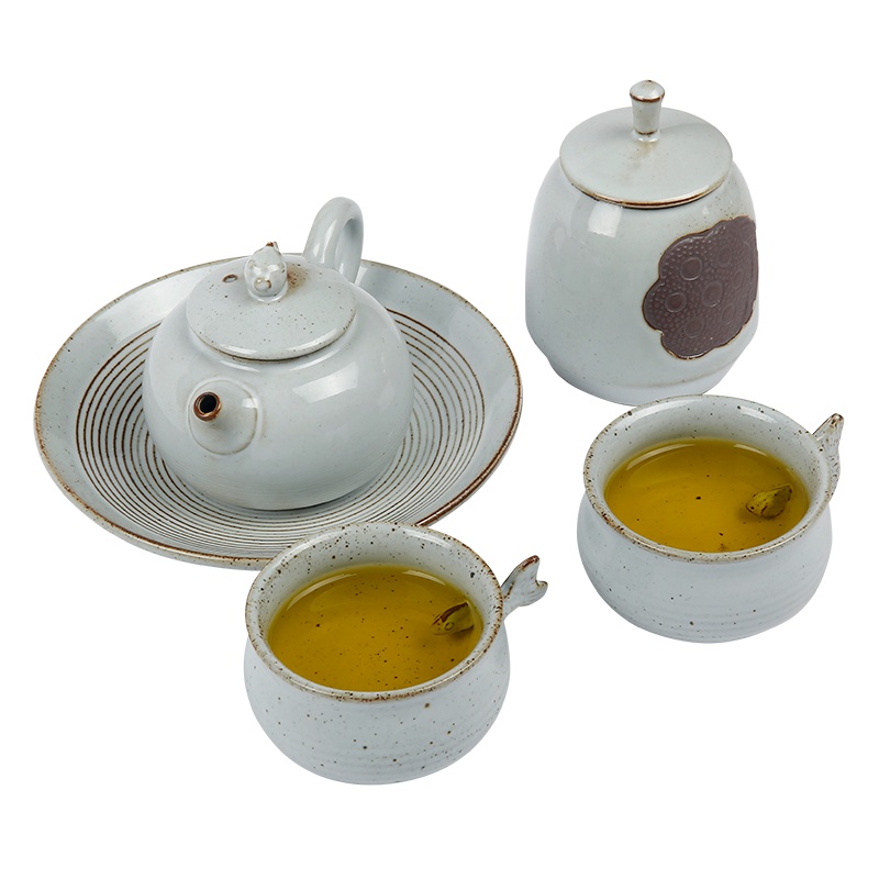 常生源 茶具套装 陶瓷功夫茶具官窑可开片一壶二杯茶叶罐壶承 鱼跃龙门套组