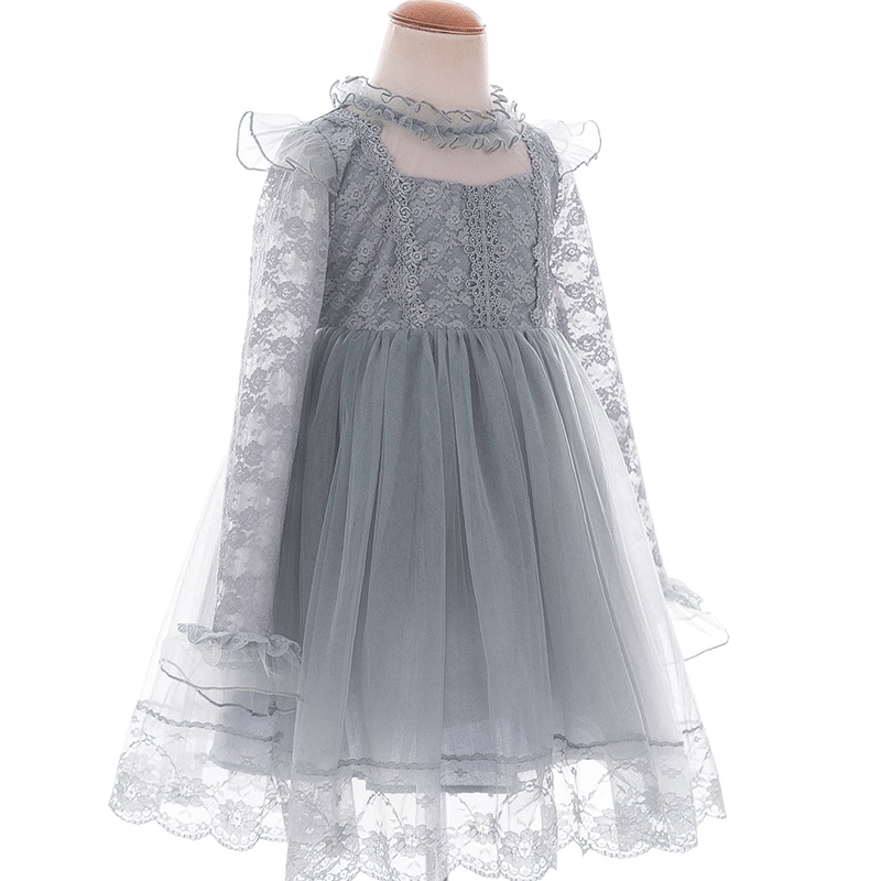 boatmouse船鼠女童蕾丝连衣裙甜美 小女孩公主裙 2019新款韩版儿童裙子春装