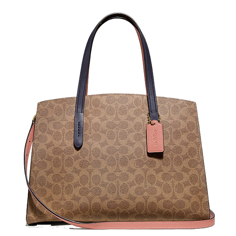 [直营] 蔻驰(COACH) Charlie系列 C纹经典涂层帆布女士挎包 手提包 单肩包 女包