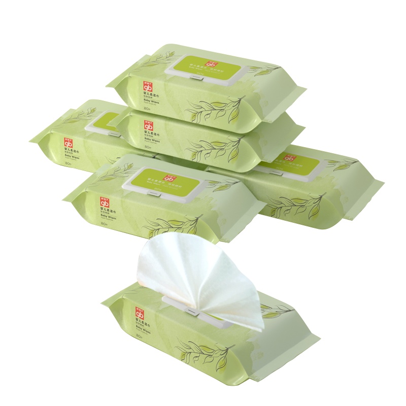 [部分效期到22年8月底 随机发货 介意勿拍]好孩子婴儿湿巾 湿纸巾 婴幼儿新生 宝宝柔湿巾 植物精粹80抽*3包