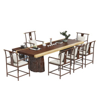 晶耀 茶桌 茶台实木大板茶桌椅组合新中式客厅家用小型现代简约禅意茶具一体 CZ03