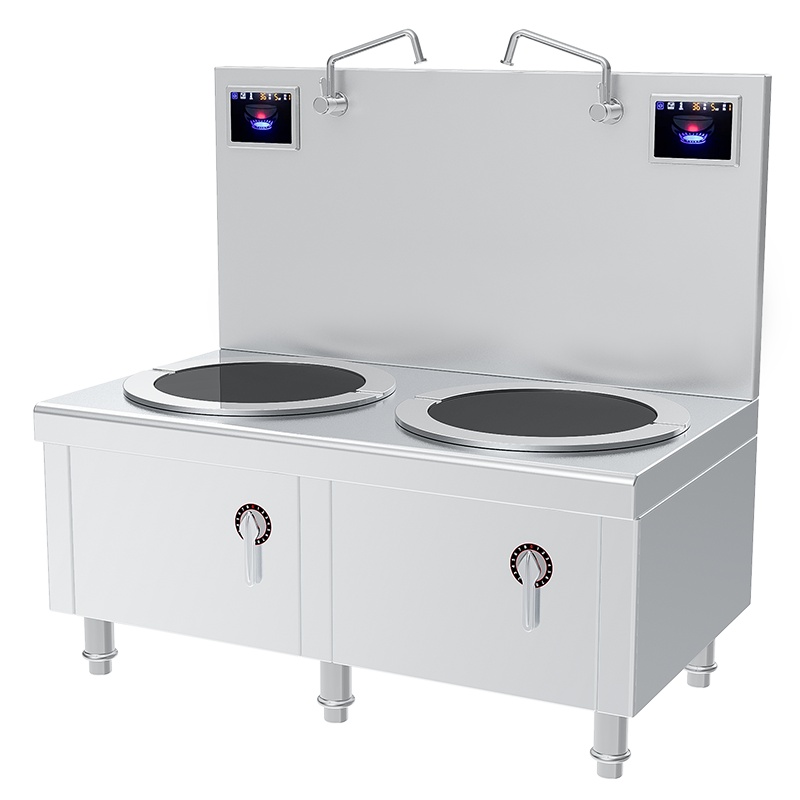 乐创( lecon) 商用双头矮汤炉 15KW*2大功率学校食堂熬汤高背汤灶 201不锈钢工程款 LC-J-STL15P