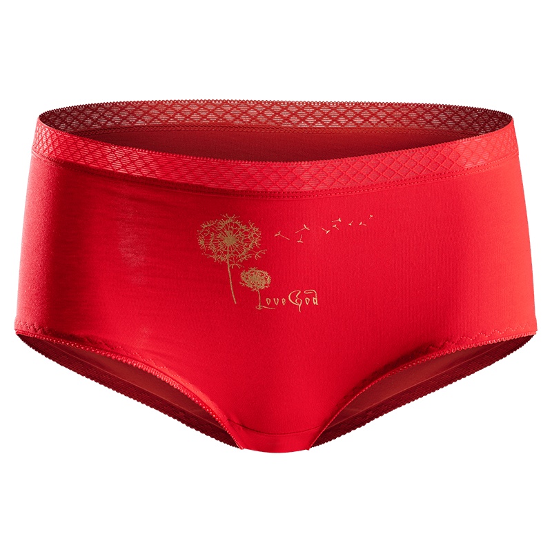 爱帝女士新款内裤透气大红色结婚喜庆本命年三角裤（3条装）