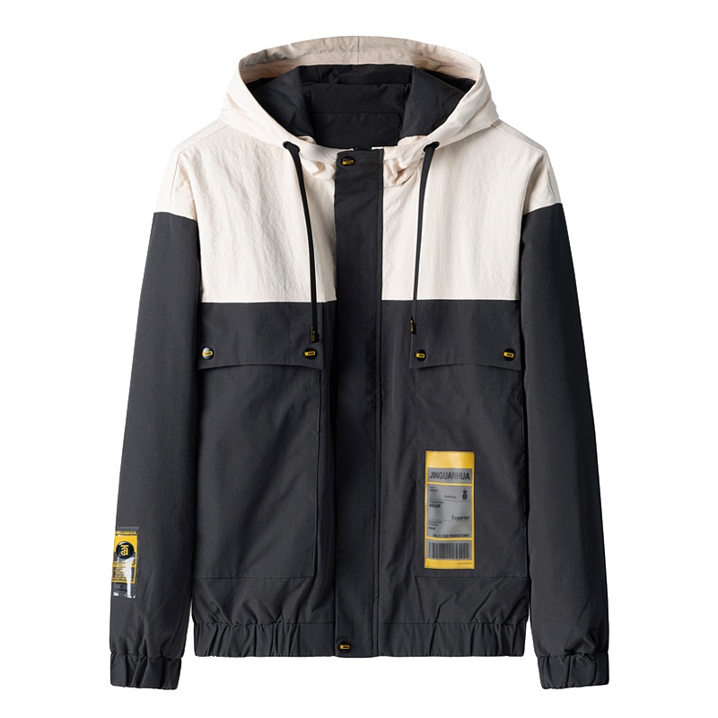 三弦(LA CORDE)2019春秋男士韩版潮流夹克男薄款潮拼色ins宽松日系青年休闲外套LA-MYJ8014