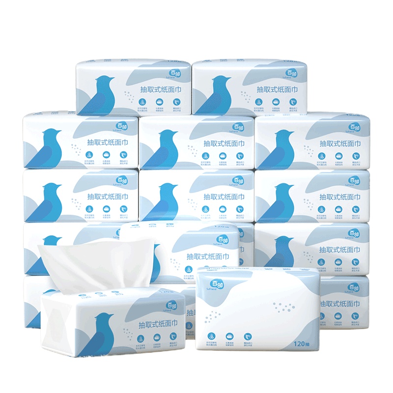 百邻[苏宁自有品牌] 抽纸 3层 120抽 单包装 软抽 纸巾
