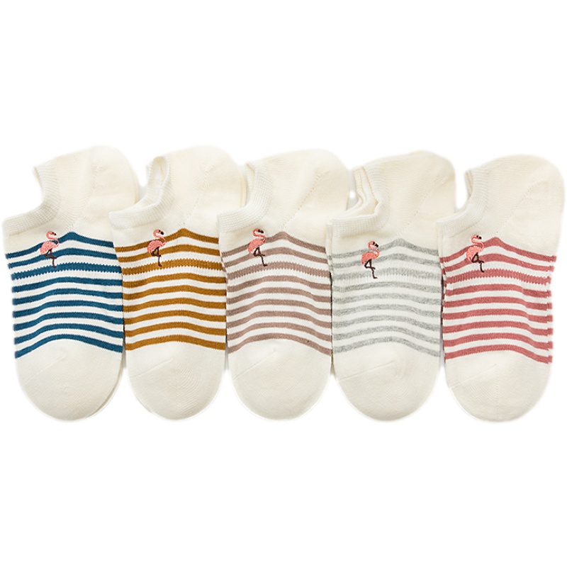 蓓乐妃袜子女夏季薄款短袜棉质透气浅口船袜春夏季ins潮青年初中学生小清新简约袜子